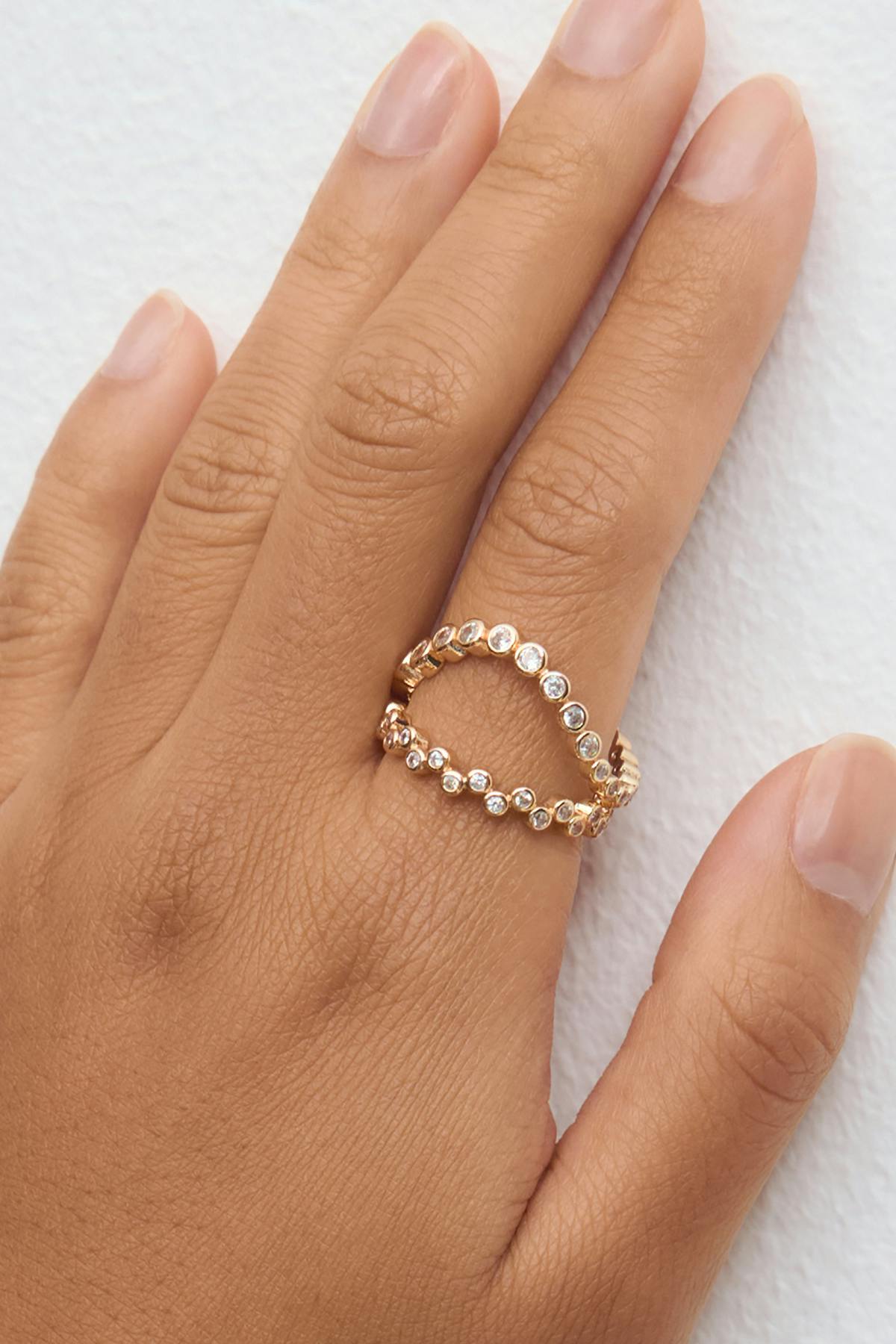 2-pack wave rings - Doré