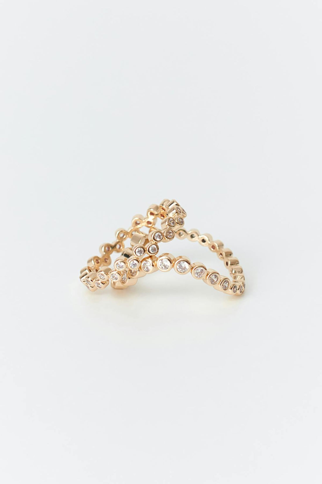 2-pack wave rings - Doré