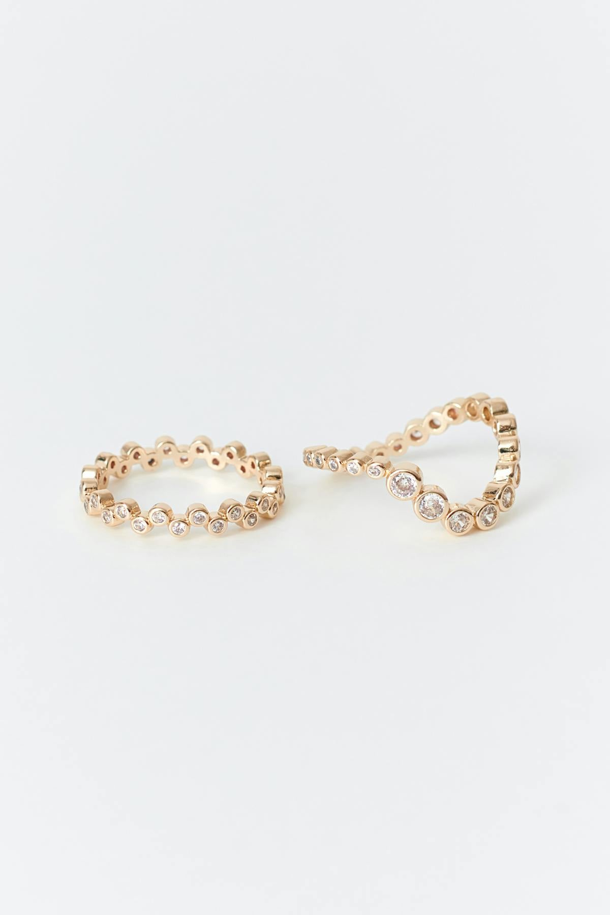 2-pack wave rings - Doré