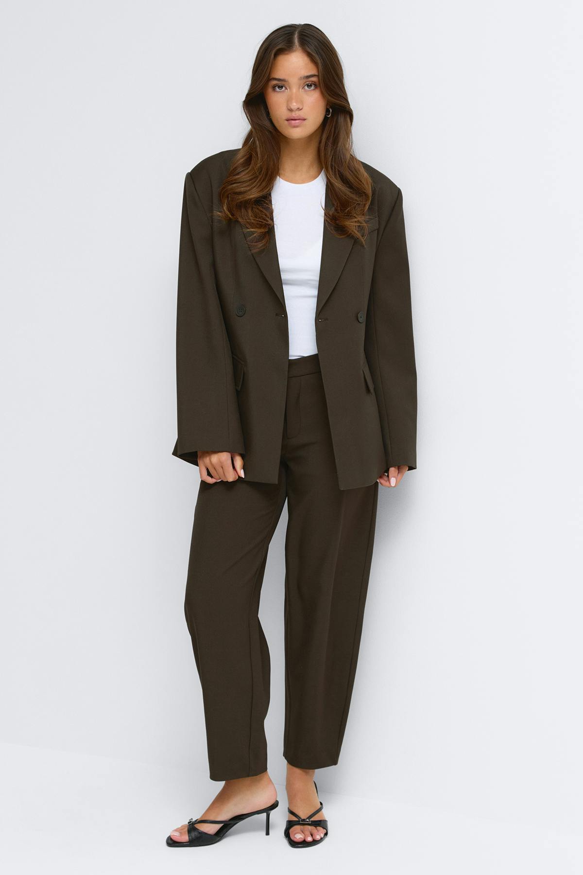 Mid waist barrel trousers - Noir