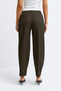Mid waist barrel trousers - Marron foncé