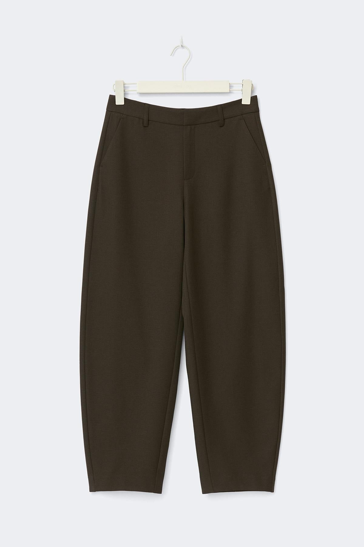 Mid waist barrel trousers - Marron foncé