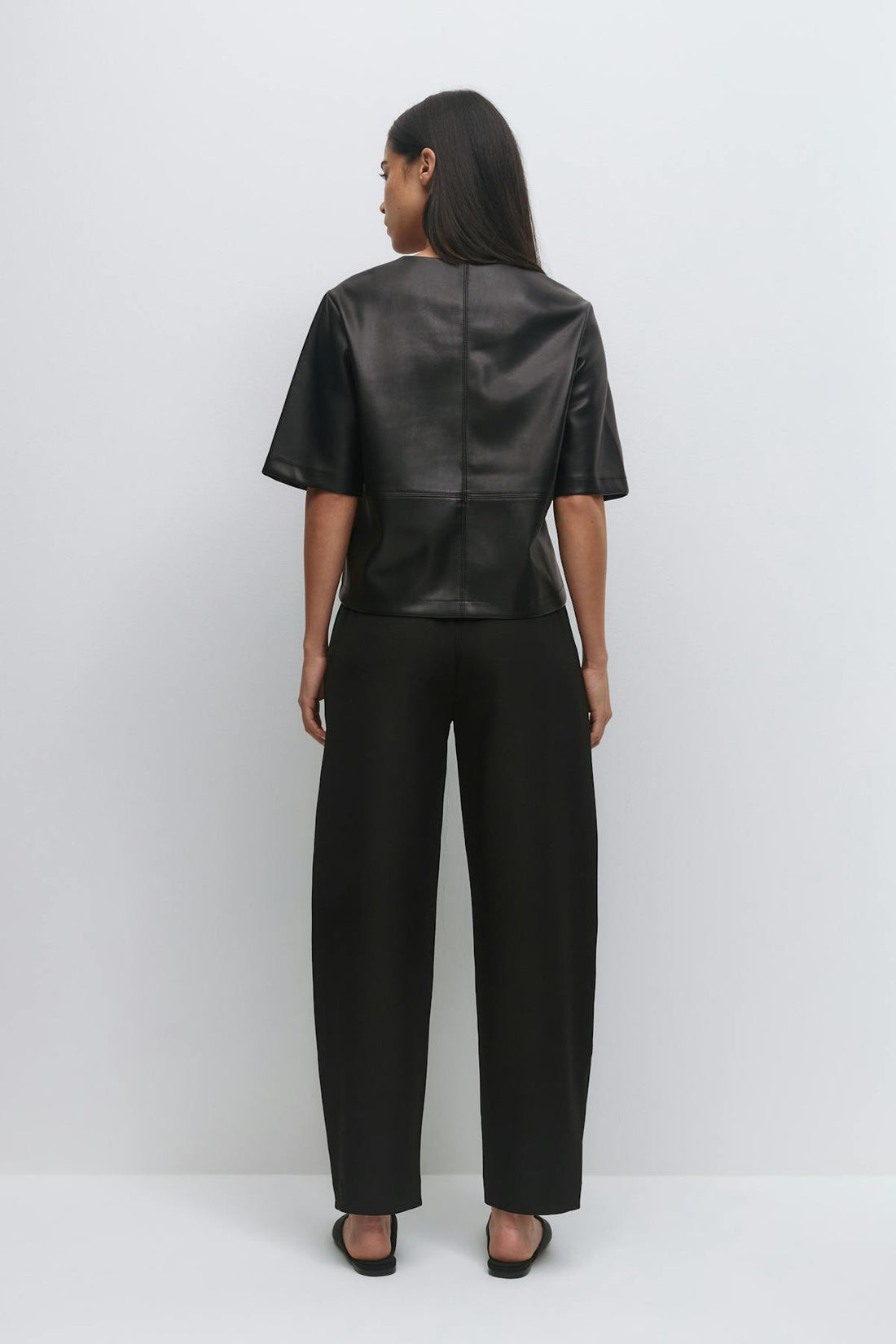 Mid waist barrel trousers - Noir