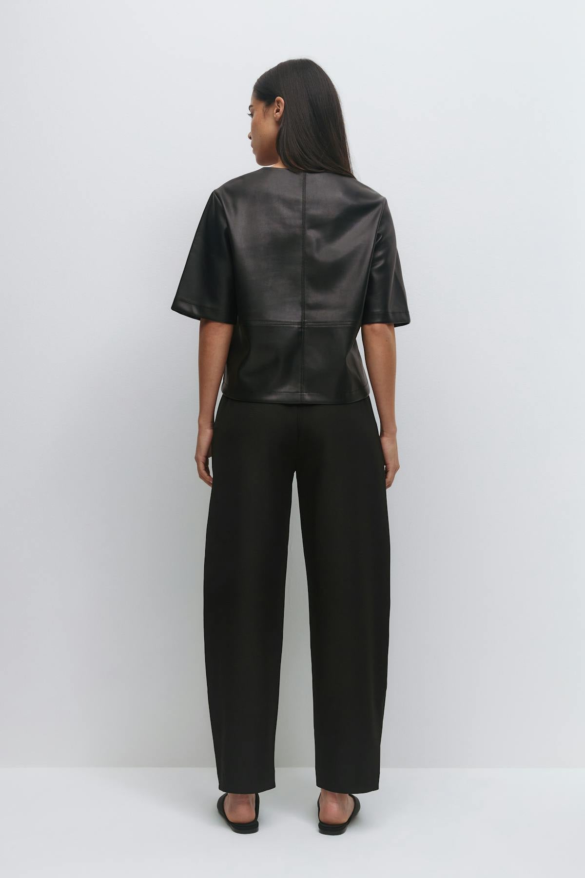 Mid waist barrel trousers - Noir