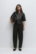 Mid waist barrel trousers - Noir