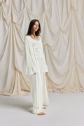 Pointelle loungwear robe - Creme