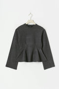Knitted peplum top - Biking red