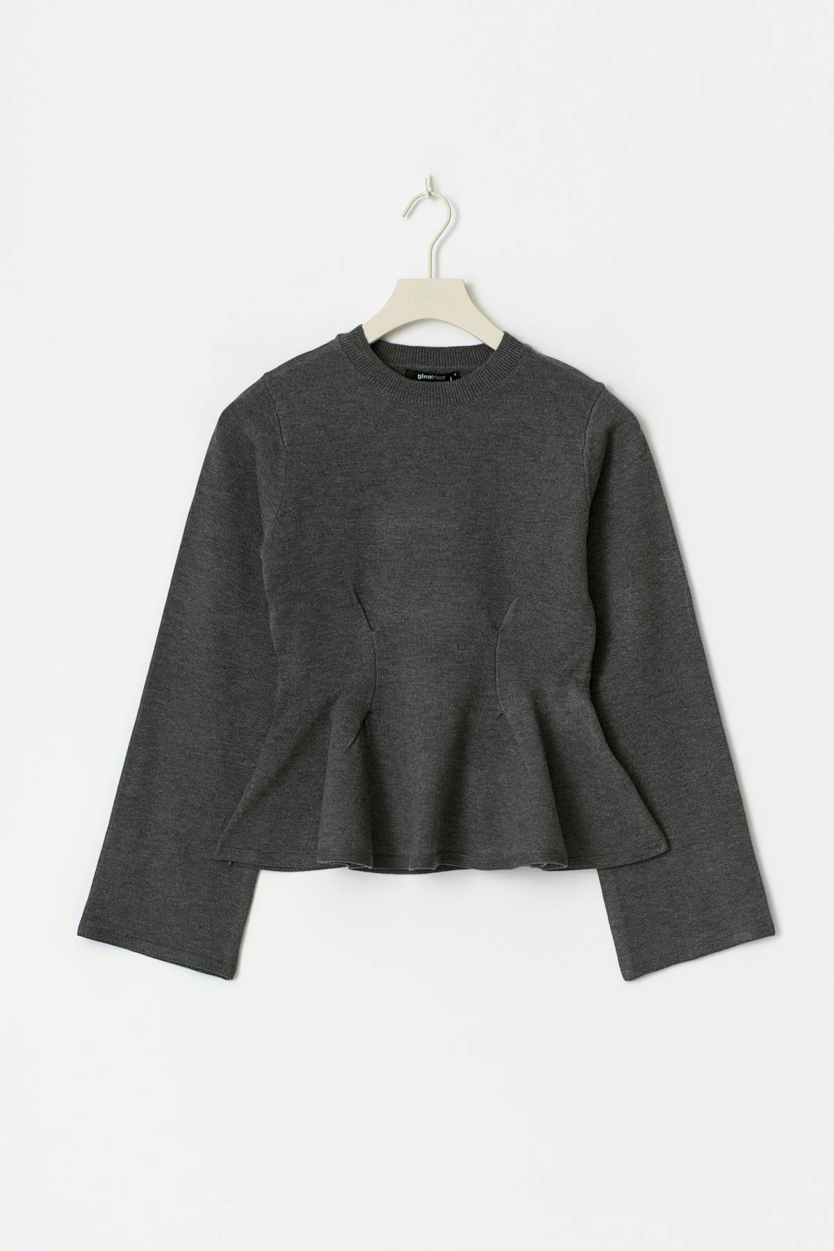 Knitted peplum top - Biking red