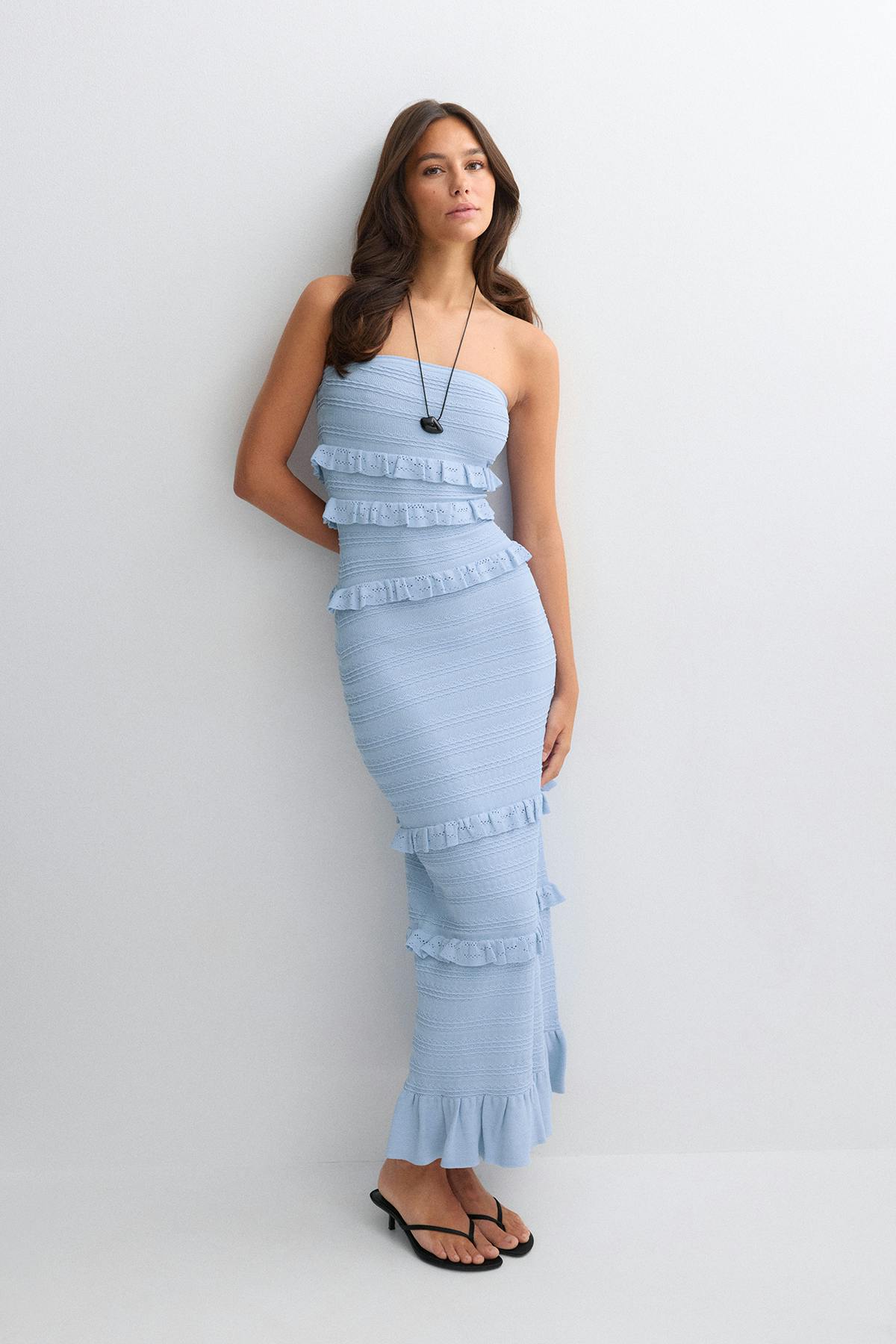 knitted dress - New camel