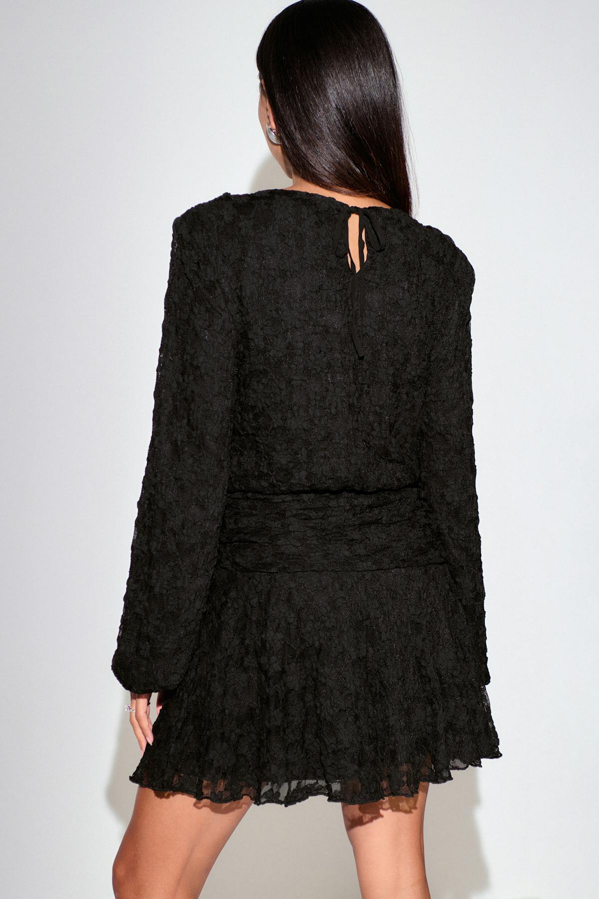 Lace loose dress - Noir