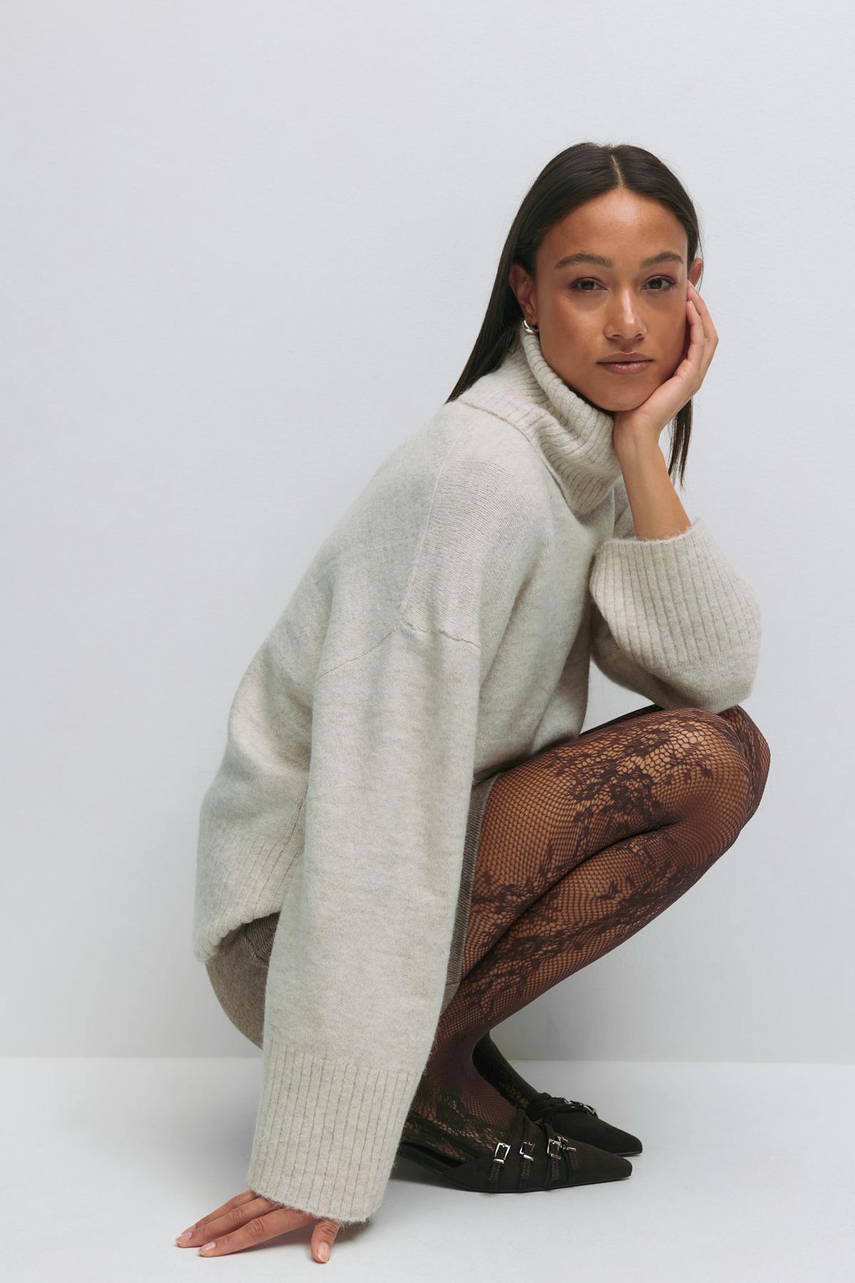 lace tights - Blanc cassé