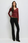 14+ pleated flare jeans - Grey distressed