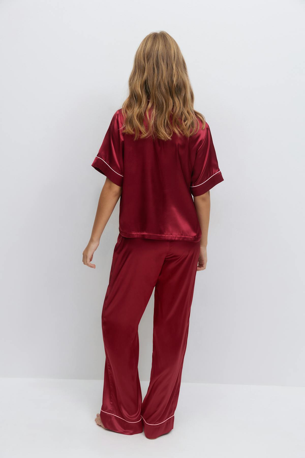 Y satin set - Rouge foncé