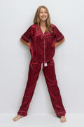 Y satin set - Rouge foncé