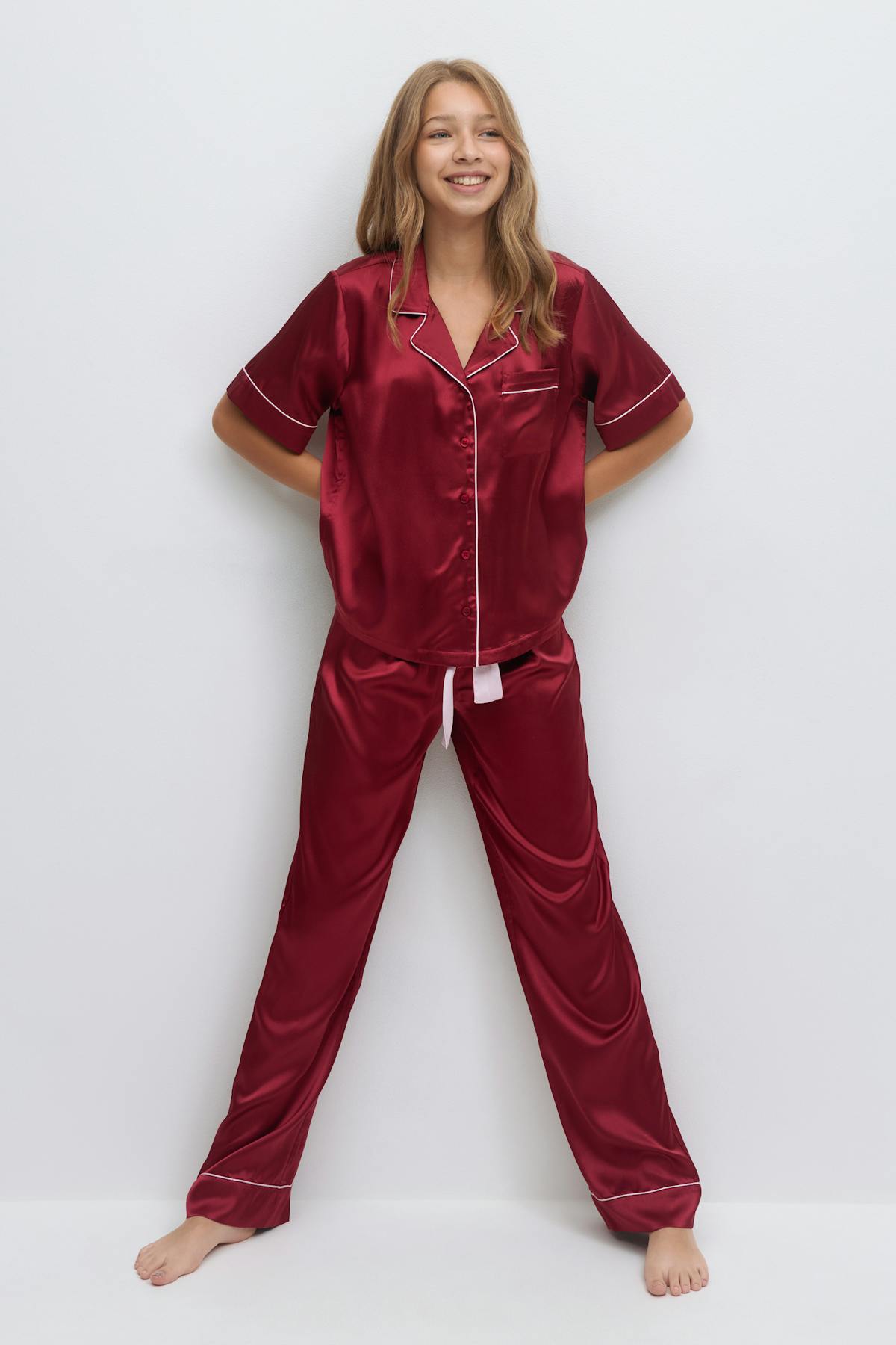 Y satin set - Rouge foncé