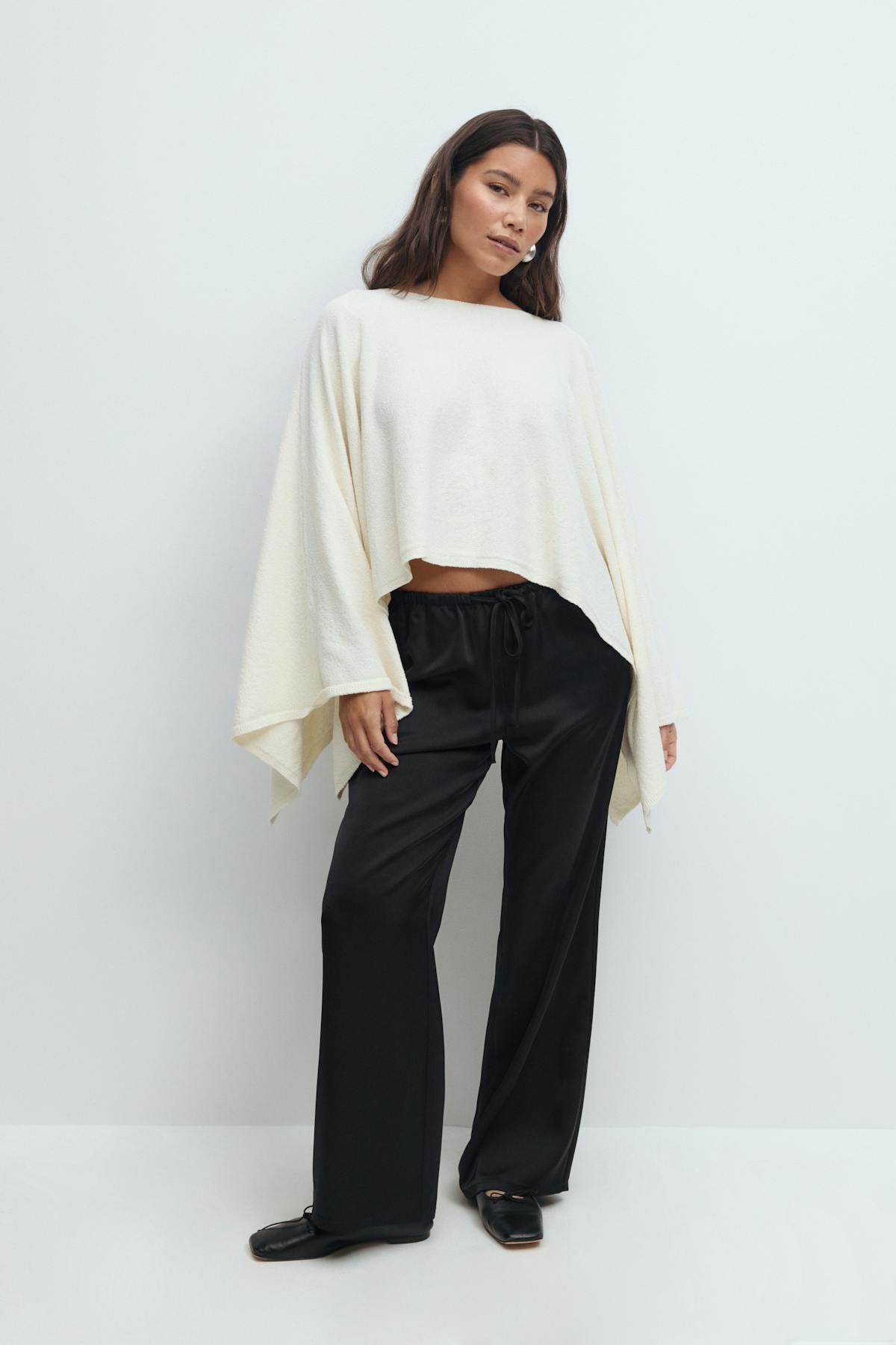 Knitted cape top - Ecru