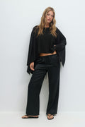 Knitted cape top - Navy blazer