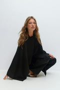 Knitted cape top - Navy blazer