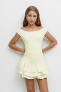 Y frill dress - Jaune clair