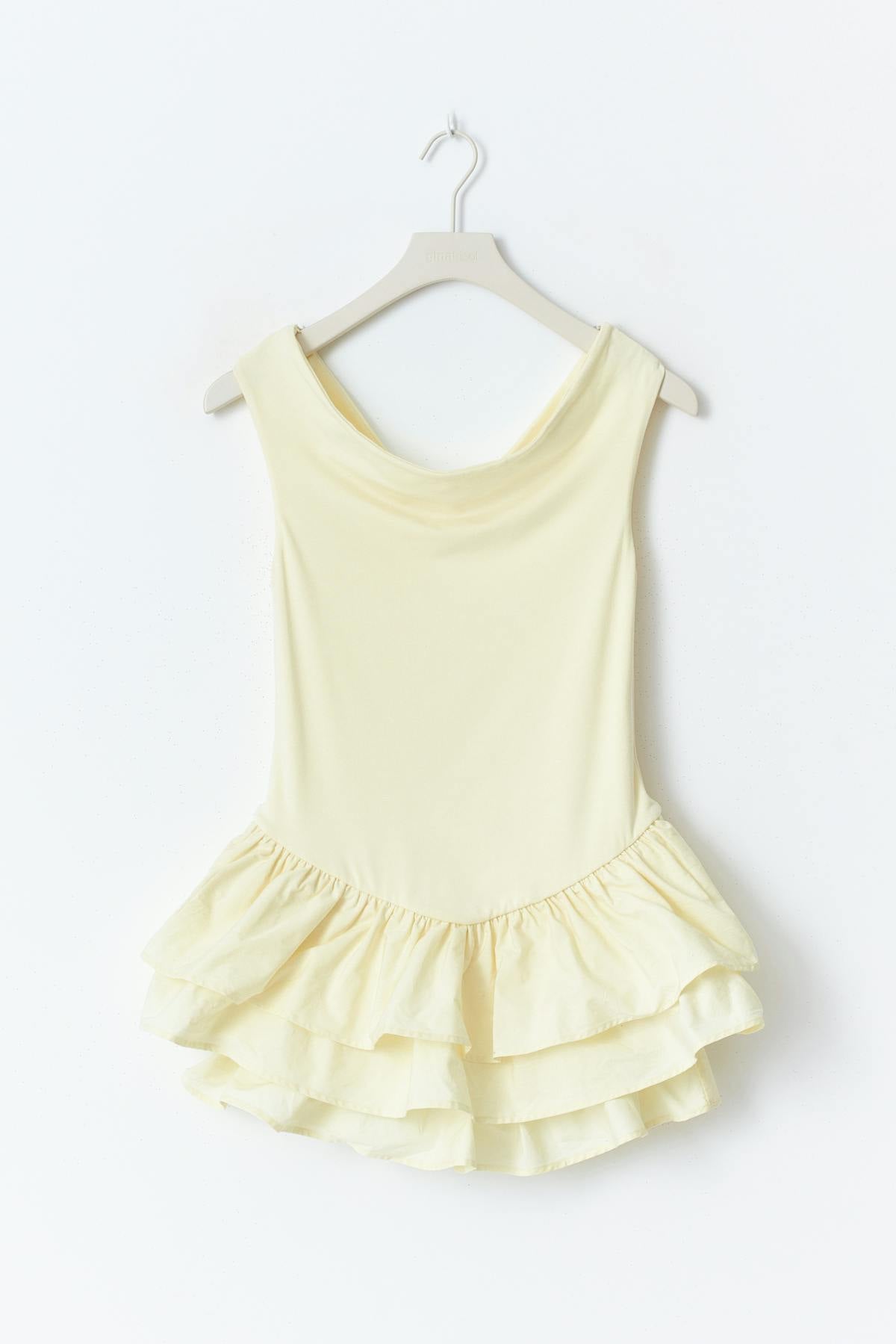 Y frill dress - Jaune clair