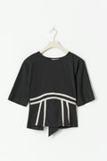14+ detail tie t-shirt - Noir