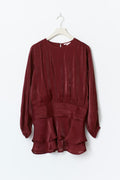 Y frill dress - Rouge foncé