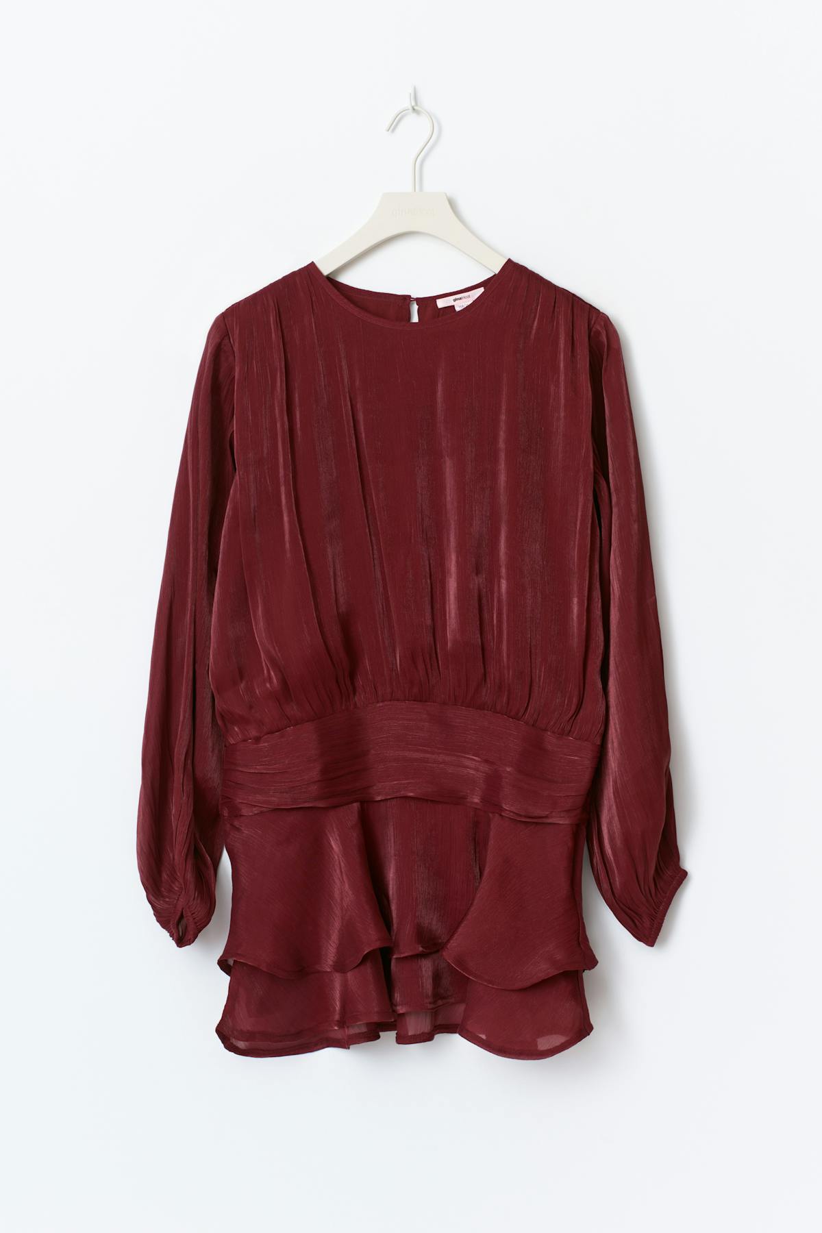 Y frill dress - Rouge foncé