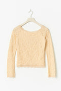 14+ lace off shoulder top - Jaune clair