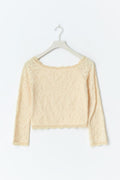 Y lace off shoulder top - Jaune clair