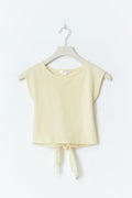 Y open back tie top - Jaune clair