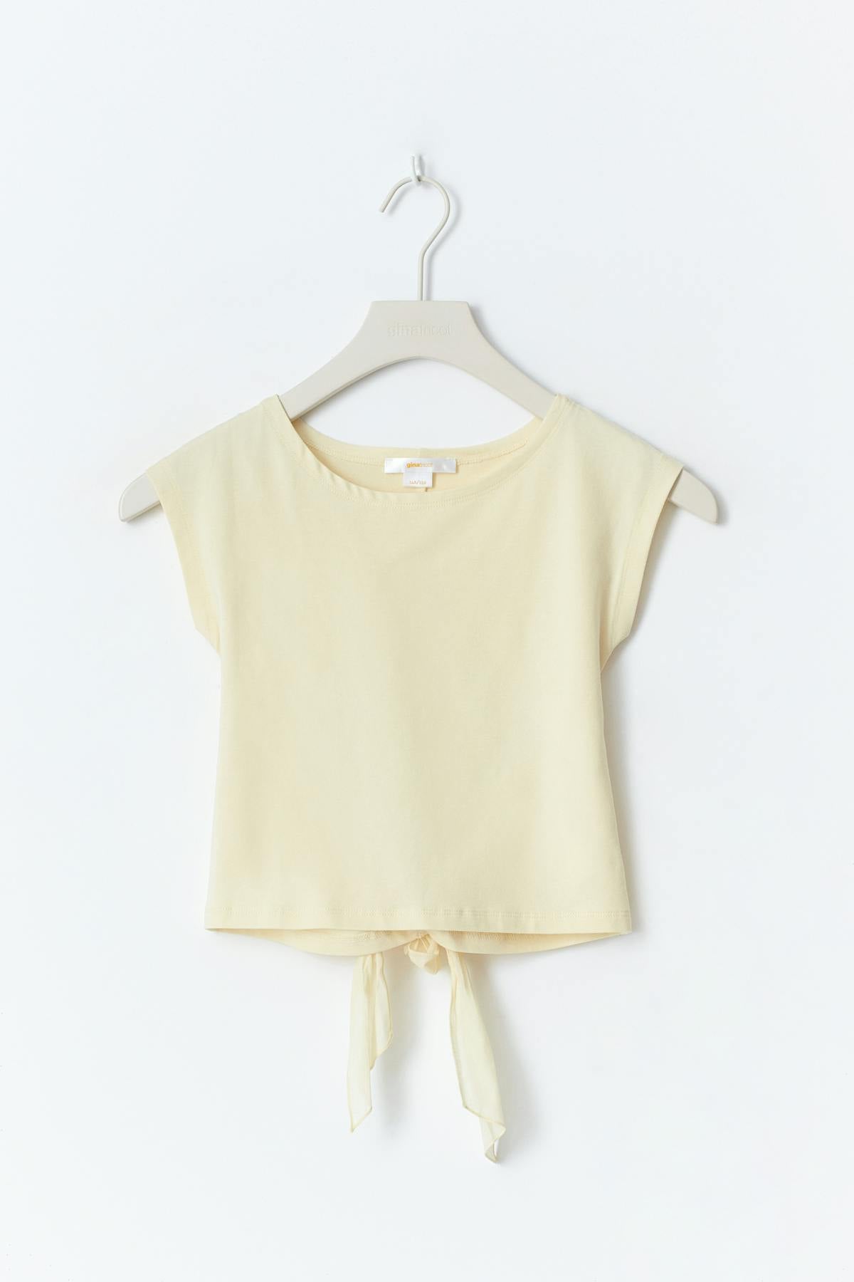 Y open back tie top - Jaune clair