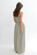 Dropped waist bandeau dress - Stripe