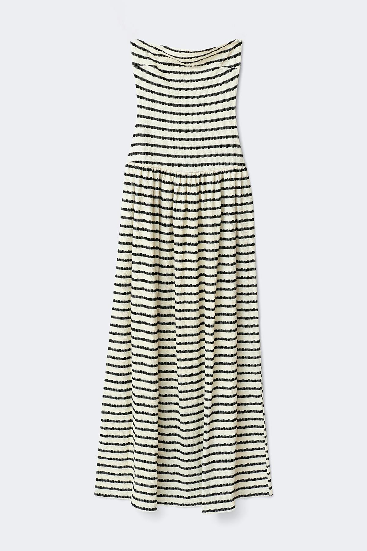 Dropped waist bandeau dress - Stripe