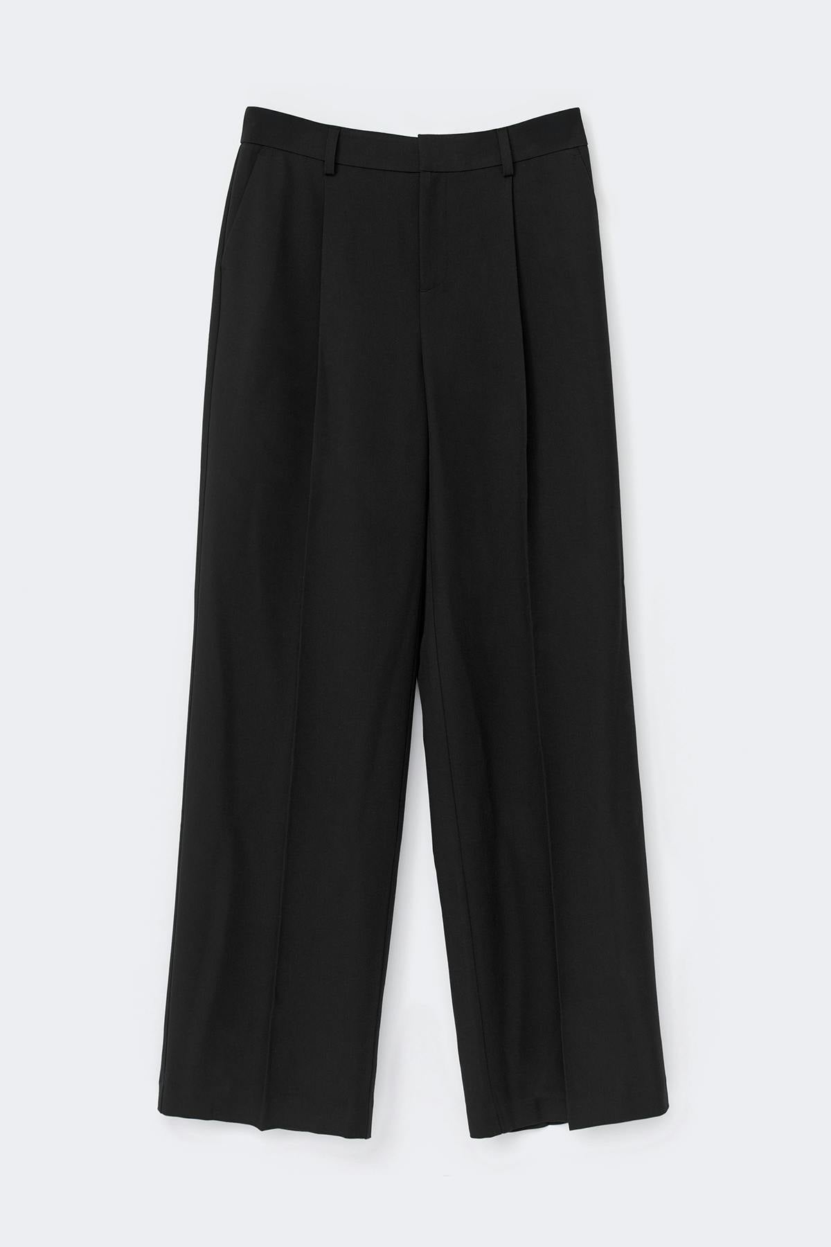 Tall wide pleated trousers - Gris anthracite