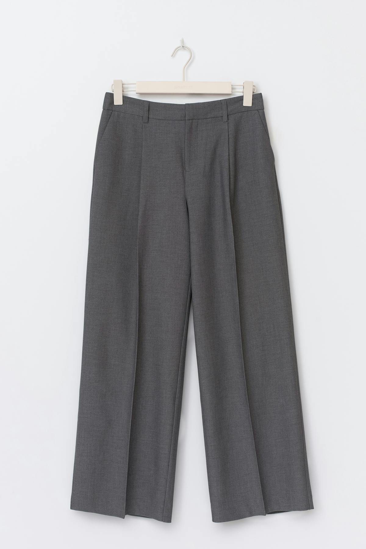 Tall wide pleated trousers - Gris anthracite