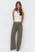 Wide flare jeans - Kaki