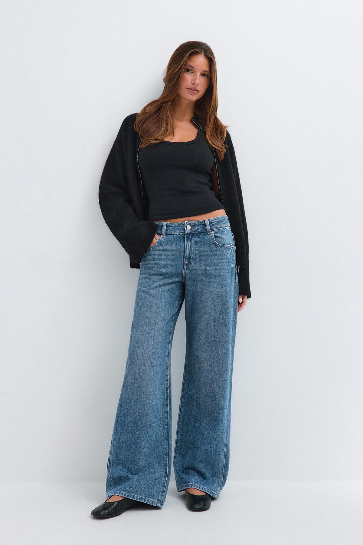 Wide flare jeans - Cold blue