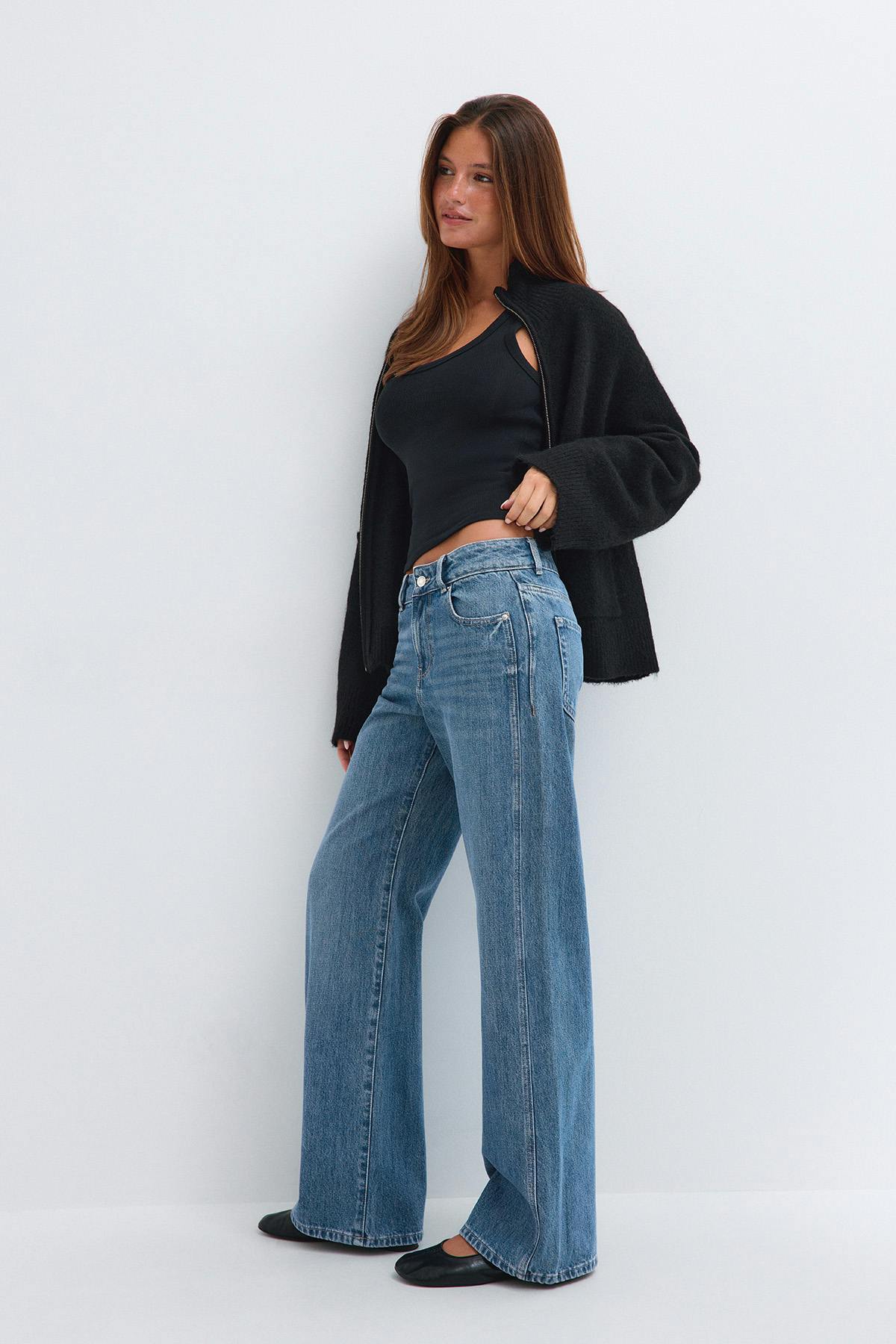 Wide flare jeans - Cold blue