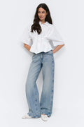 Wide flare jeans - Kaki