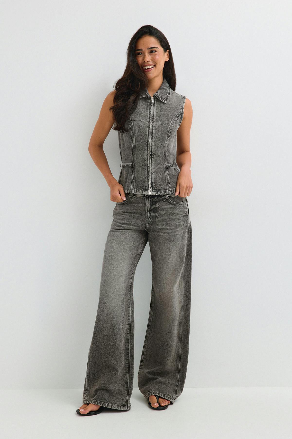 Wide flare jeans - Cold blue