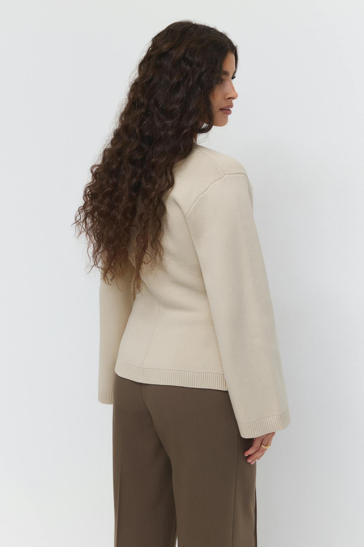 Knitted cotton cardigan - Persian jewel
