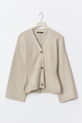 Knitted cotton cardigan - Beige