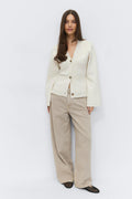 Knitted cotton cardigan - Bordeaux foncé
