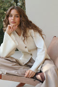 Knitted cotton cardigan - Bordeaux foncé