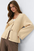Knitted cotton cardigan - Knit white