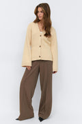 Knitted cotton cardigan - Knit white