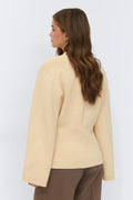 Knitted cotton cardigan - Knit white
