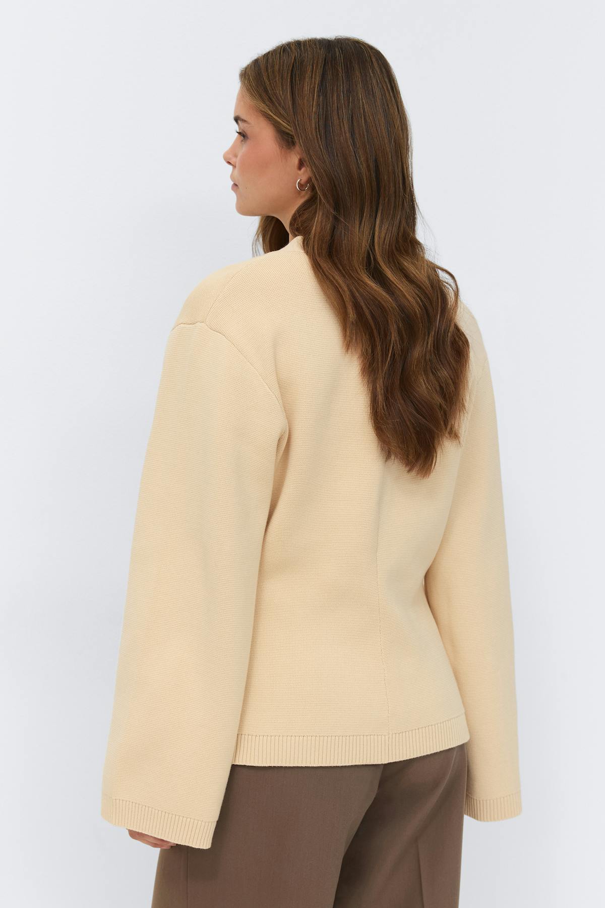 Knitted cotton cardigan - Knit white