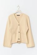 Knitted cotton cardigan - Knit white