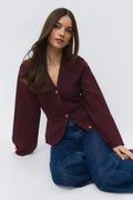 Knitted cotton cardigan - Beige